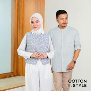 COTTON INSTYLE – Mary Vest Sarimbit Couple Katun | Vest Wanita Modern & Koko Pria Elegan | Outfit Ramadhan Lebaran 2026