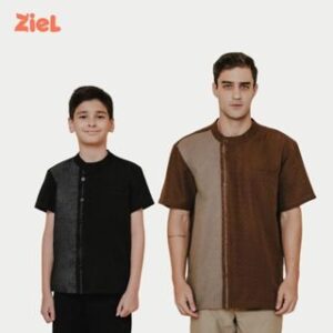 ZIEL KIDS – Rayyan Koko Baju Lebaran Keluarga 2026 Atasan Kemeja Muslim Katun Premium Couple Ayah dan Anak Laki – Laki