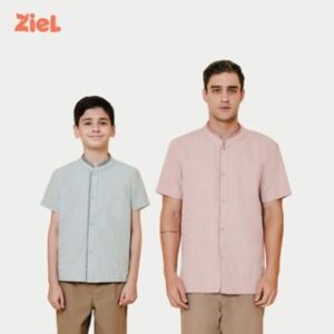 ZIEL KIDS – Ammar Koko Baju Lebaran Keluarga 2026 Atasan Kemeja Muslim Katun Premium Couple Ayah dan Anak Laki – Laki
