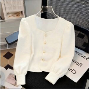 EMITA BLOOM baju atasan kemeja blouse wanita crop top lengan panjang kekinian korean style terbaru 2026