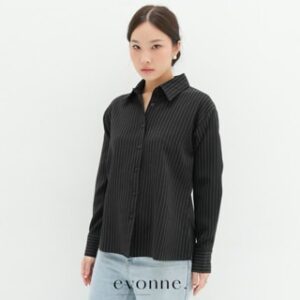 EVONNE Alice Kemeja Stripe Mewah Wanita Top Blouse Atasan Wanita Elegan Lembut Simple