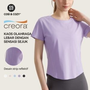 COSI COZY CREORA® Baju Olahraga Wanita Lengan Pendek Top Sportwear Kaos Olahraga Wanita