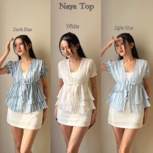 CASSIE – Naya Top || Atasan Wanita Premium || Blouse Wanita || Stripe Blouse