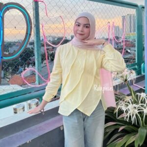 Kaluna blouse atasan linen Kekinian  wanita lengan panjang premium