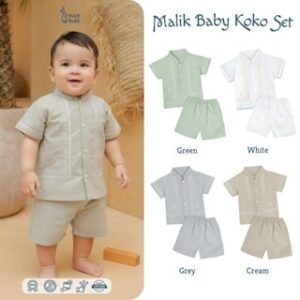 Nice Kids – Malik Baby Koko Set Setelan Koko Baju Lebaran Bayi Laki-laki 0-12 Bulan Baju Lebaran