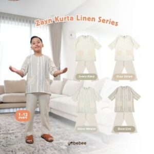 Yobebee Zayn Kurta Linen Series Setelan Koko Anak Laki-Laki Usia 2 – 12 Tahun One set Anak Cowok