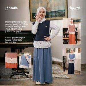 Hoofla Gamis Muslim 3 in 1 Baju Anak Perempuan Dress Usia 3-12 Tahun RAYA COLLECTION AYUMI
