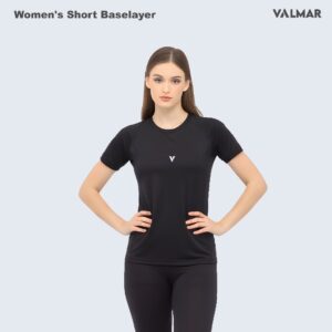 VALMAR SPORTWEAR – Kaos Manset Wanita Lengan Pendek Olahraga Baselayer Spandex Running Gym Yoga