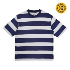 House of Smith Kaos Oversize Pria – Basic Oversized Stripe Tshirt White Blue – Oversize T Shirt