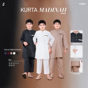 Alghaza Mubarak | Kurta Anak Pria Setelan | Kurta Madinah Anak