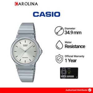 Jam Tangan Unisex Casio General MQ-24D-7E Silver Dial Stainless Steel Band