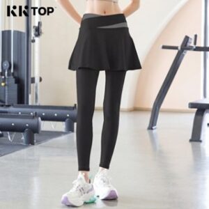 KKTOP – Legging 2 in 1 Wanita High Waist – Sport Gym Yoga Running Padel (CK001)