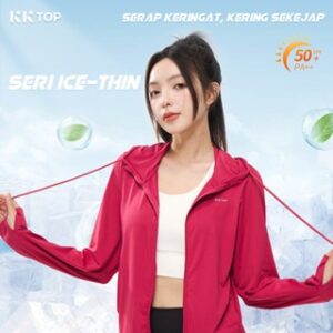 KKTOP – Jaket Anti UV Wanita Hoodie Olahraga Jaket Airism Sport UPF100+ (J010)