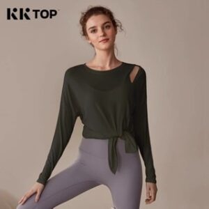 KKTOP – Atasan Olahraga Wanita Hoodie Baju Olahraga Kaos Lengan Panjang Sport Yoga Oversize (KP004)