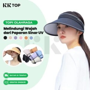 KKTOP Topi Olahraga – Topi Visor Hat Wanita Pria Unisex – Topi Tennis Golf Running Sport UV UPF 50++(TO001)