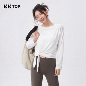 KKTOP-Atasan Yoga Wanita Lengan Panjang Oversize Quick Dry Breathable untuk Fitness & Running(KP005)