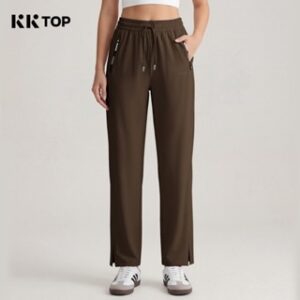 KKTOP – CoolFlow™ Celana Belah Samping Wanita (Slit Pants) Ice Cool Adem, Elastis & Bikin Jenjang (Jogger007)