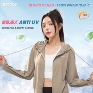 KKTOP  – Jaket Hoodie Wanita Casual Premium Anti UV | Adem Nyaman untuk OOTD & Olahraga (J010-1)