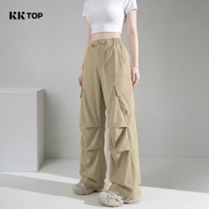 KKTOP – Cargo Pants Wanita High Waist Kulot Cutbray Tahan Angin & Water Repellent (Cargo001)