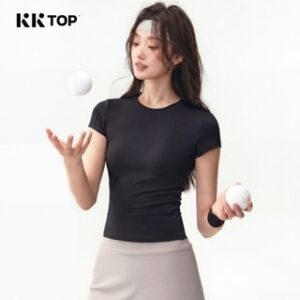 KKTOP LYCRA® Seamless Kaos Sport Baju lengan Pendek Wanita Olahraga Gym Yoga T-shirt Oversize(T013)